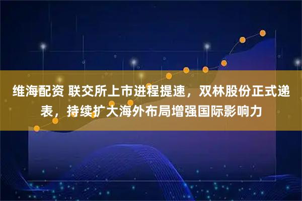 维海配资 联交所上市进程提速，双林股份正式递表，持续扩大海外布局增强国际影响力
