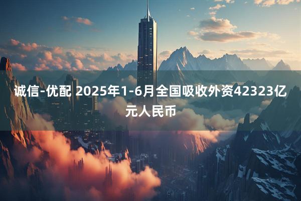 诚信-优配 2025年1-6月全国吸收外资42323亿元人民币